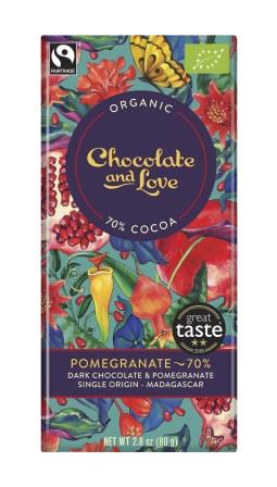 Chocolate & Love Ekologisk Pomegranate70 % 80 g